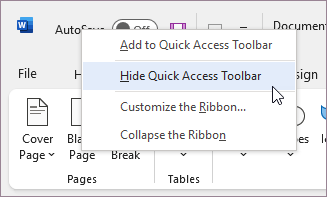 quick access toolbar in excel 2013 for mac in office 365